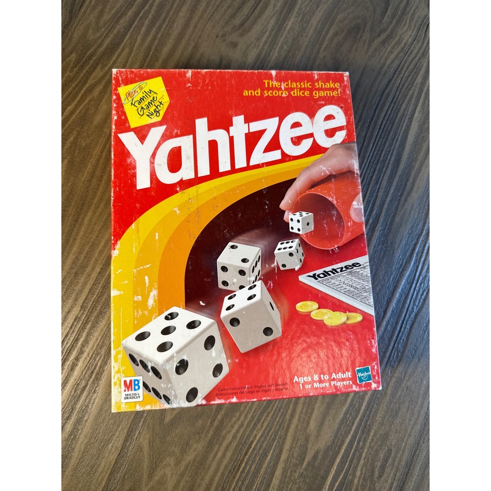 Vintage 1998 Yahtzee Dice Milton Bradley Classic Game Red Complete Set